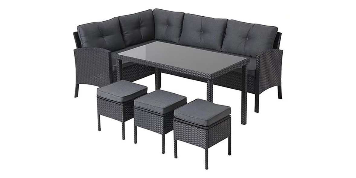 Asda Black Orlando Outdoor Corner Sofa Dining Set