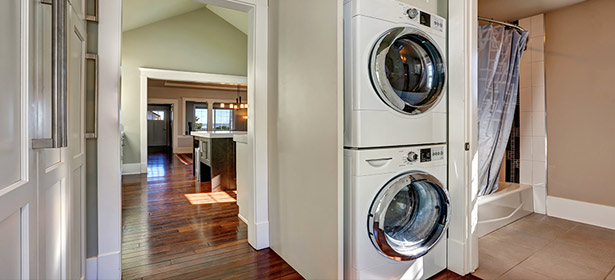Tumble dryer and washing machine stacked   used 468818